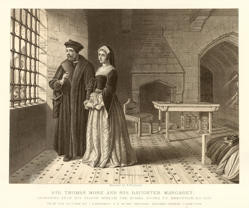 Sir Thomas More and His Daughter Margaret by English School