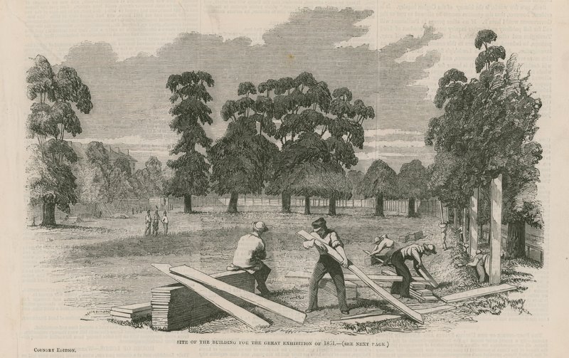 Site of the building for the Great Exhibition of 1851 by English School