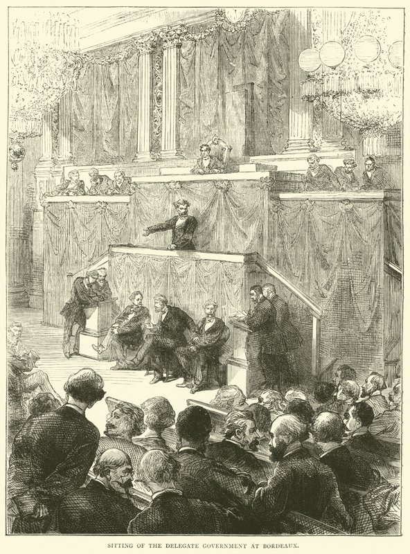 Sitting of the Delegate Government at Bordeaux, December 1870 by English School