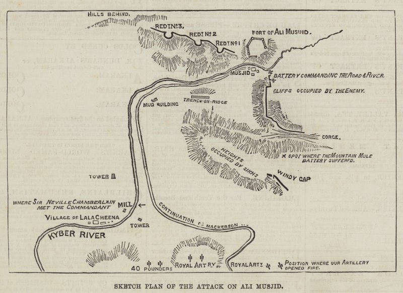 Sketch Plan of the Attack on Ali Musjid by English School