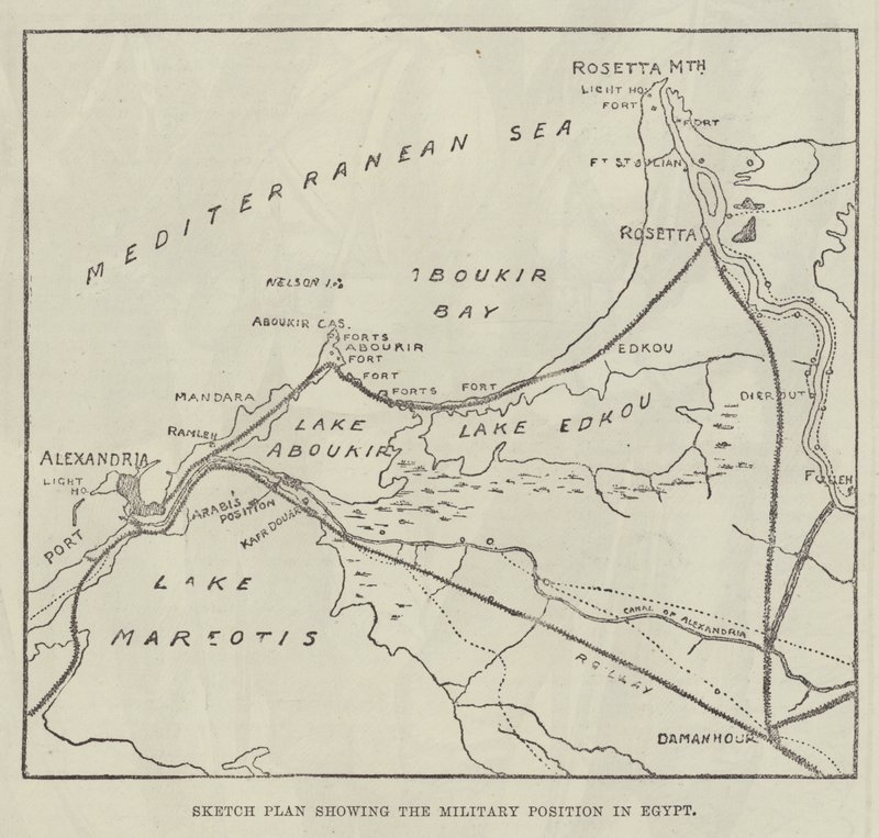 Sketch Plan showing the Military Position in Egypt by English School