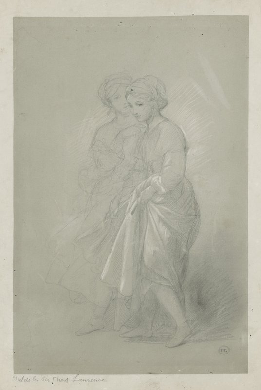 Sketch of two girls by English School