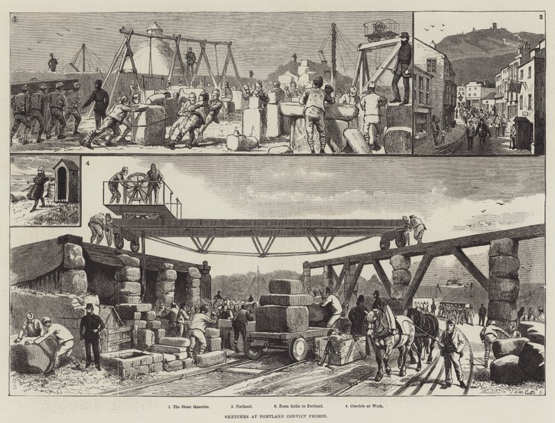 Sketches at Portland Convict Prison by English School