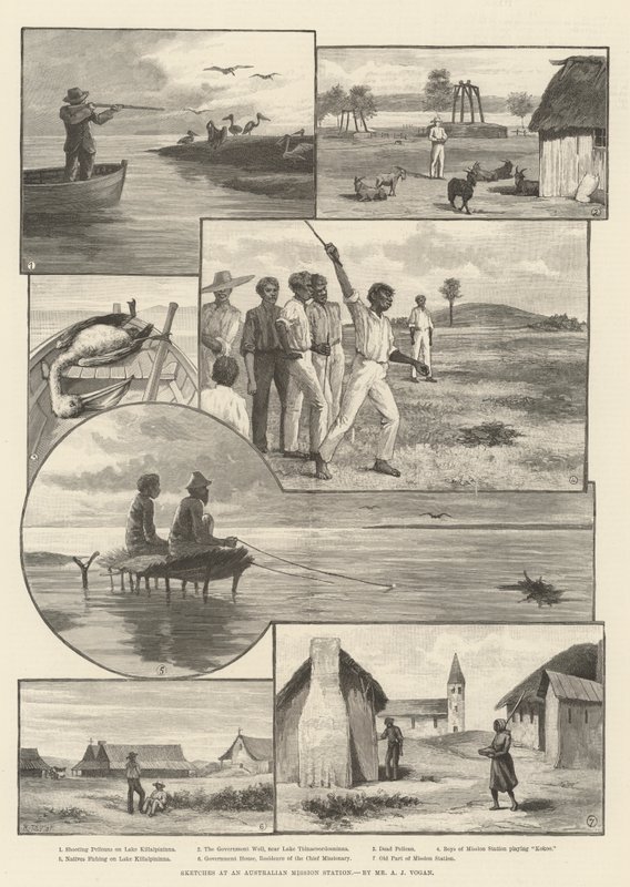 Sketches at an Australian Mission Station by English School