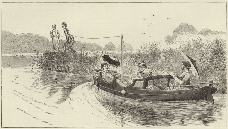 Sketches from a steam launch at Henley Regatta by English School