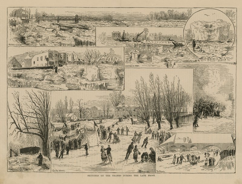 Sketches on the Thames During the Late Frost by English School