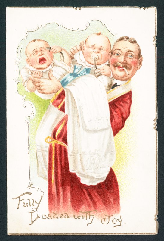 Smoking Man trying to pacify babies by English School