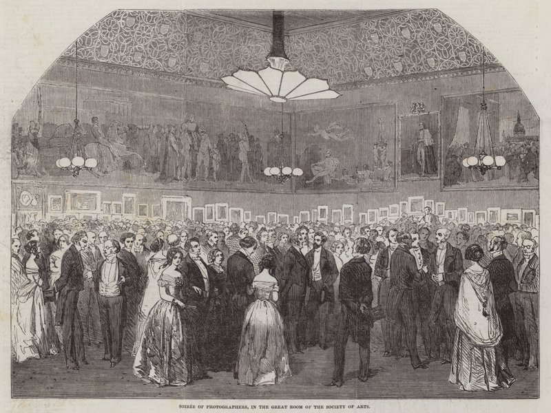 Soiree of Photographers, in the Great Room of the Society of Arts (engraving) by English School