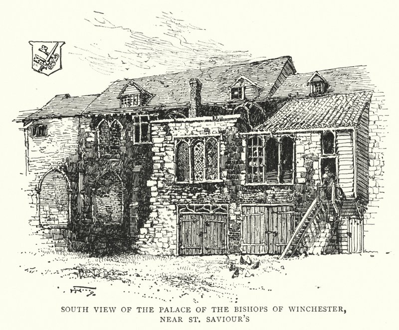 South View of the Palace of the Bishops of Winchester, near St Saviour