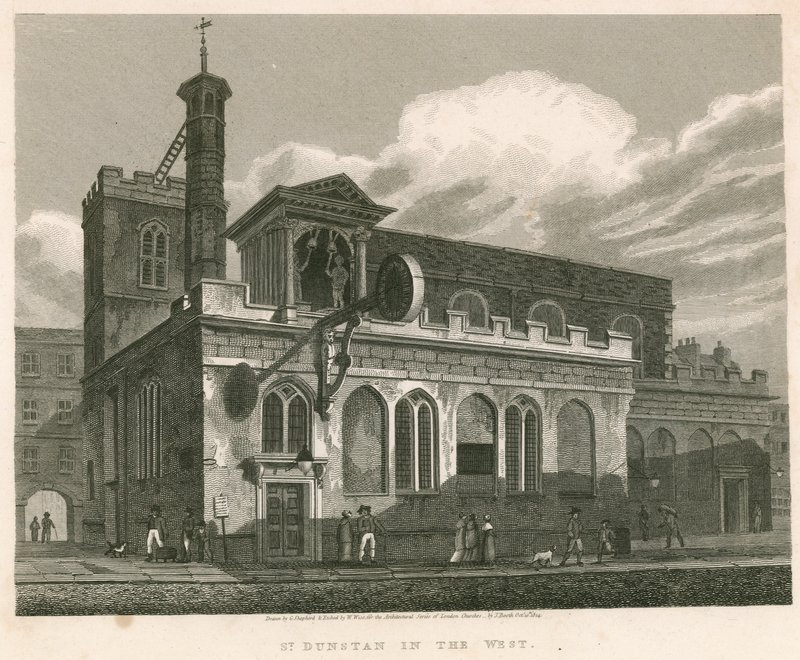 St Dunstan in the West; St Dunstans Church, Fleet Street, London by English School
