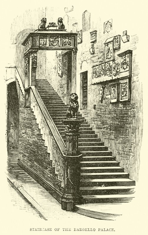Staircase of the Bargello Palace by English School