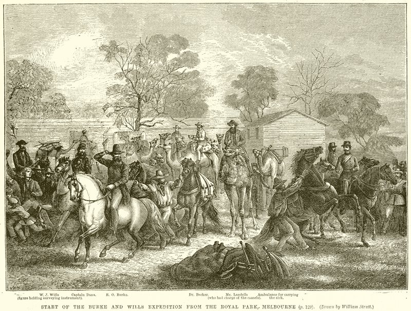 Start of the Burke and Wills Expedition from the Royal Park, Melbourne by English School