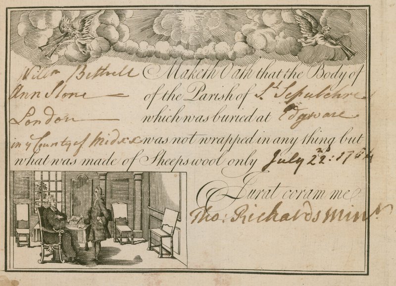 Statement that Ann Slone was buried in sheep