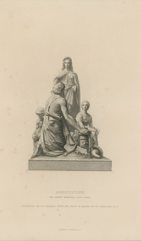 Statue Depicting Agriculture which Adorns the Albert Memorial by English School