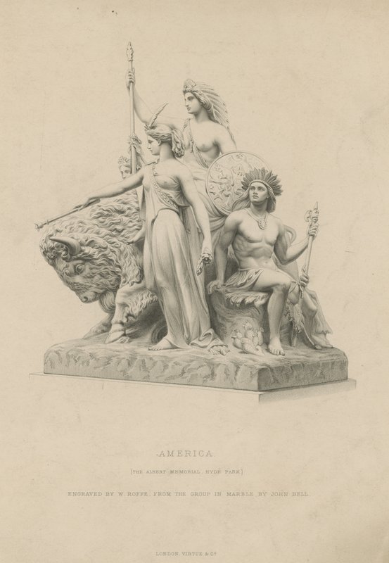 Statue Depicting America Adorning the Albert Memorial by English School