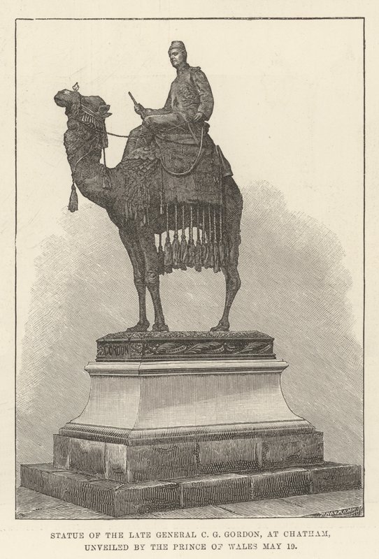 Statue of the late General C G Gordon, at Chatham, unveiled by the Prince of Wales by English School