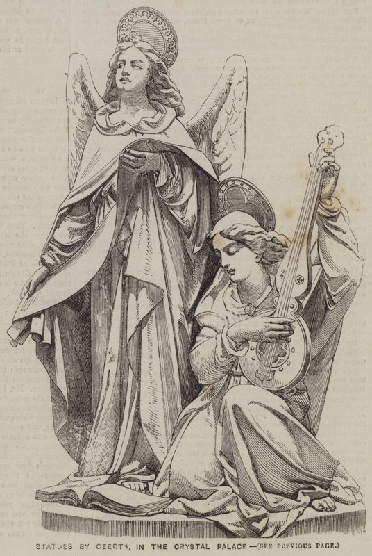 Statues by Geerts, in the Crystal Palace by English School