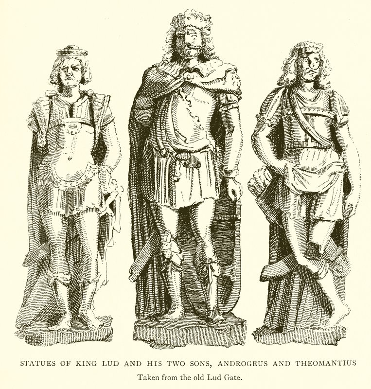 Statues of King Lud and his Two Sons, Androgeus and Theomantius by English School