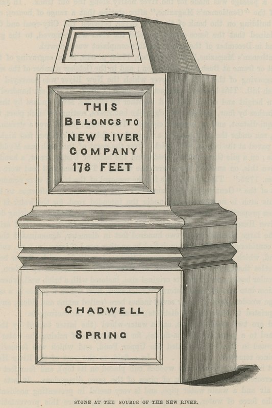 Stone at the source of the New River, Chadwell Spring by English School
