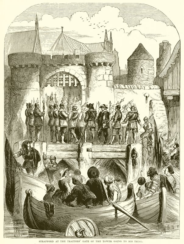 Strafford at the Traitors Gate of the Tower Going to His Trial by English School