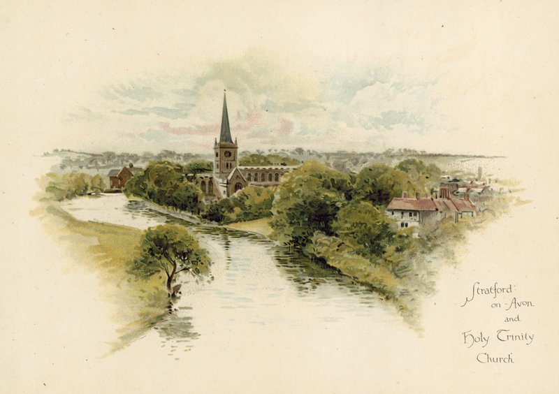 Stratford-upon-Avon and Holy Trinity Church by English School