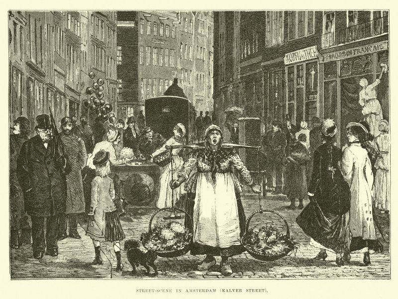 Street-scene in Amsterdam, Kalver Street by English School