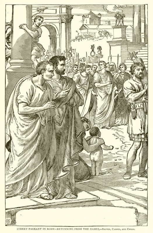 Street Pageant in Rome (Returning from the Games, Brutus, Cassius, and Caesar) by English School