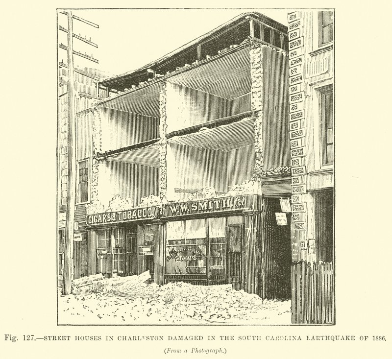 Street Houses in Charleston Damaged in the South Carolina Earthquake of 1886 by English School