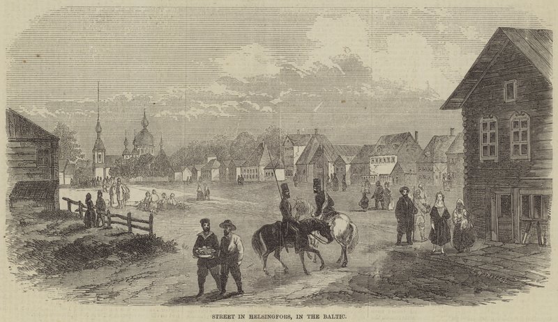 Street in Helsingfors, in the Baltic by English School