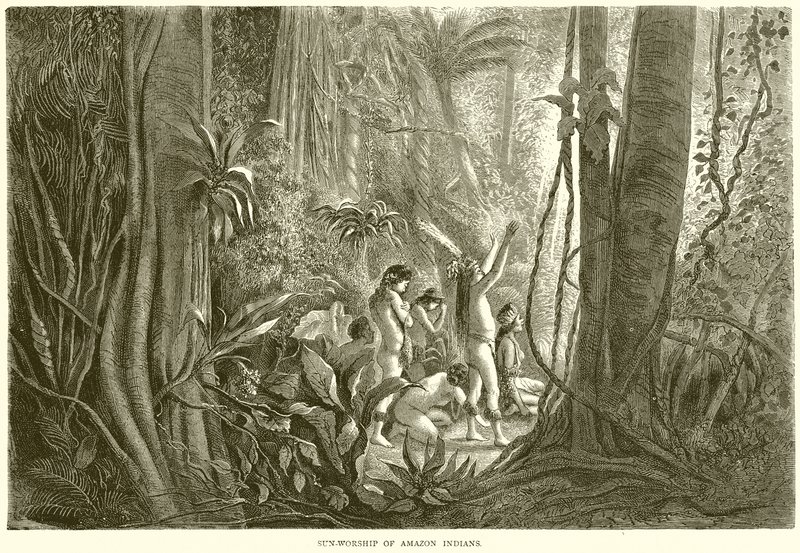 Sun-Worship of Amazon Indians by English School