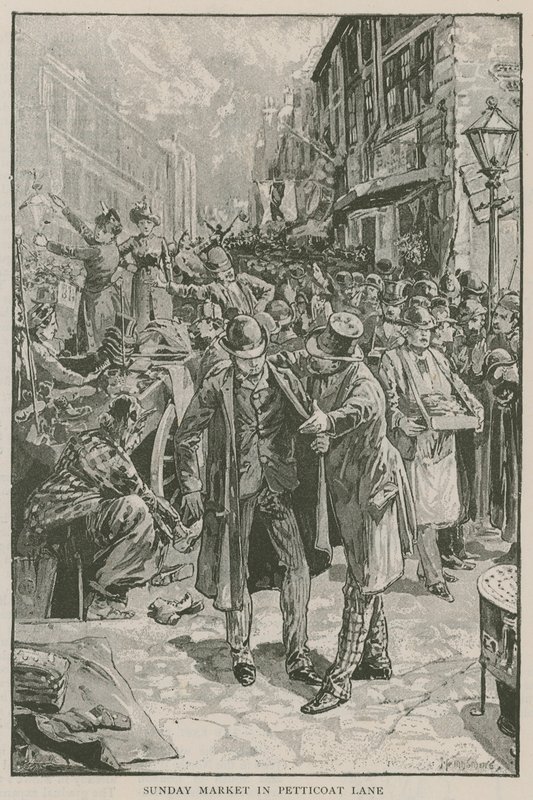 Sunday Market in Petticoat Lane by English School