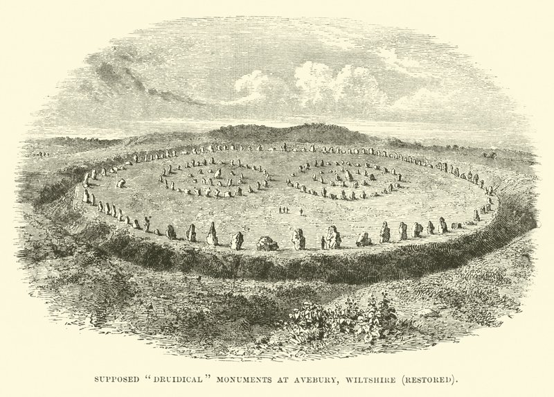 Supposed Druidical Monuments at Avebury, Wiltshire, Restored by English School