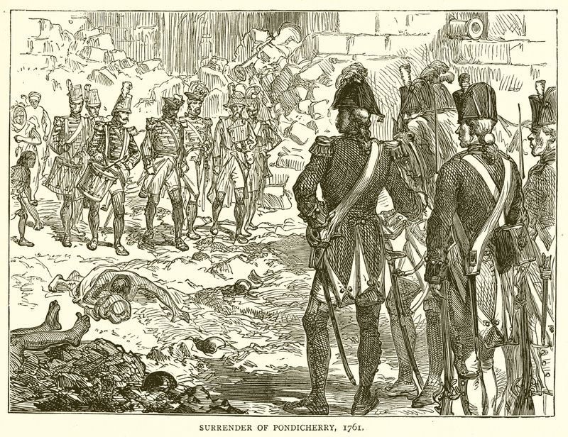 Surrender of Pondicherry, 1761 by English School
