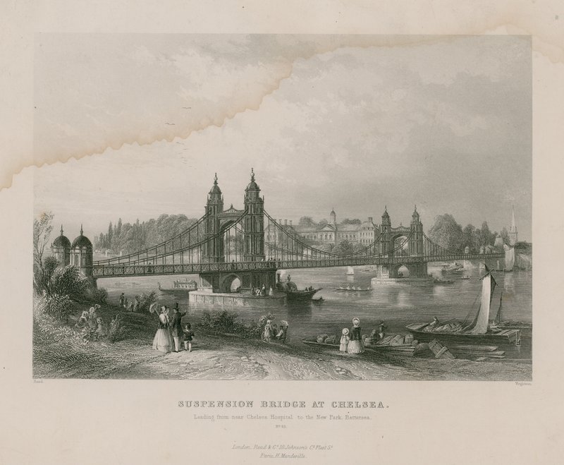 Suspension Bridge at Chelsea, Leading Near Chelsea Hospital to the New Park, Battersea by English School