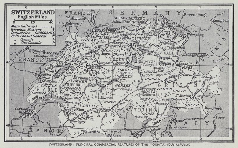 Switzerland, Principal Commercial Features of the Mountainous Republic by English School