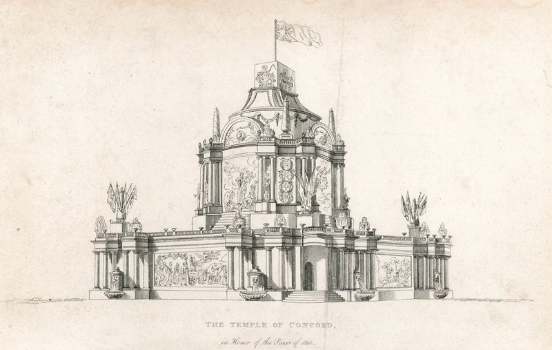 Temple of Concord for the Peace of 1814 by English School