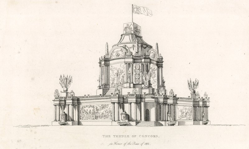Temple of Concord to celebrate the Peace of 1814 by English School