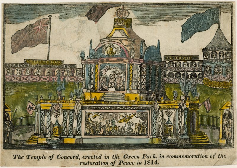 Temple of Concord to celebrate the Peace of 1814 by English School