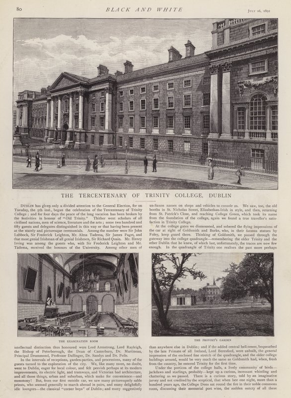 Tercentenary of Trinity College, Dublin, Ireland by English School