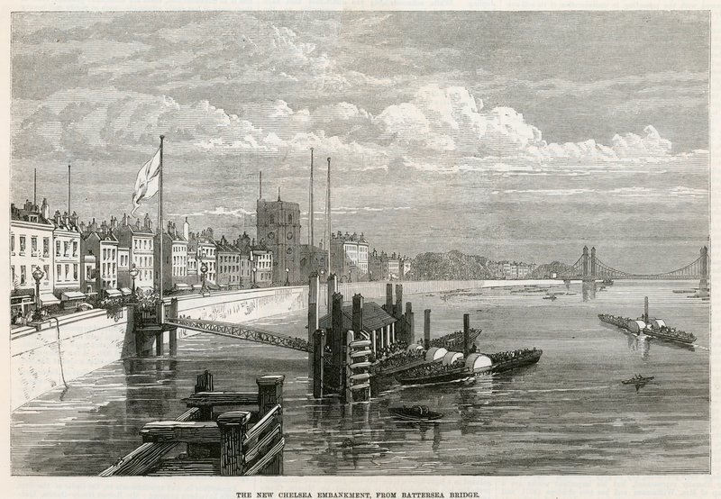 Thames Embankment at Chelsea by English School