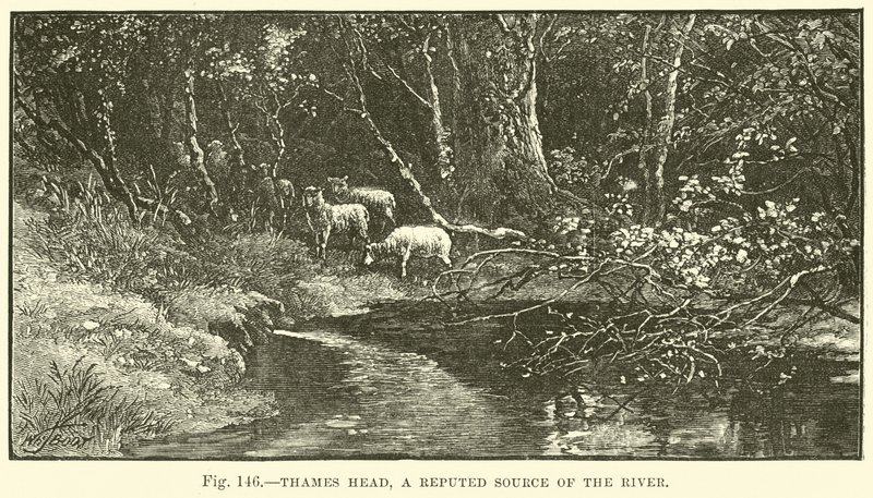 Thames Head, a Reputed Source of the River by English School