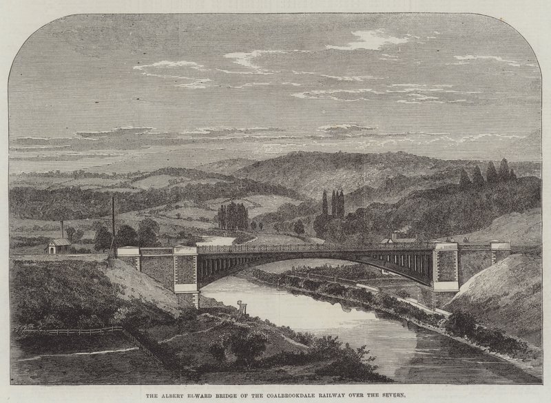 The Albert Edward Bridge of the Coalbrookdale Railway over the Severn by English School