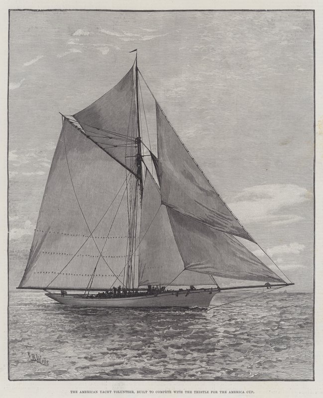 The American Yacht Volunteer, built to compete with the Thistle for the America Cup by English School