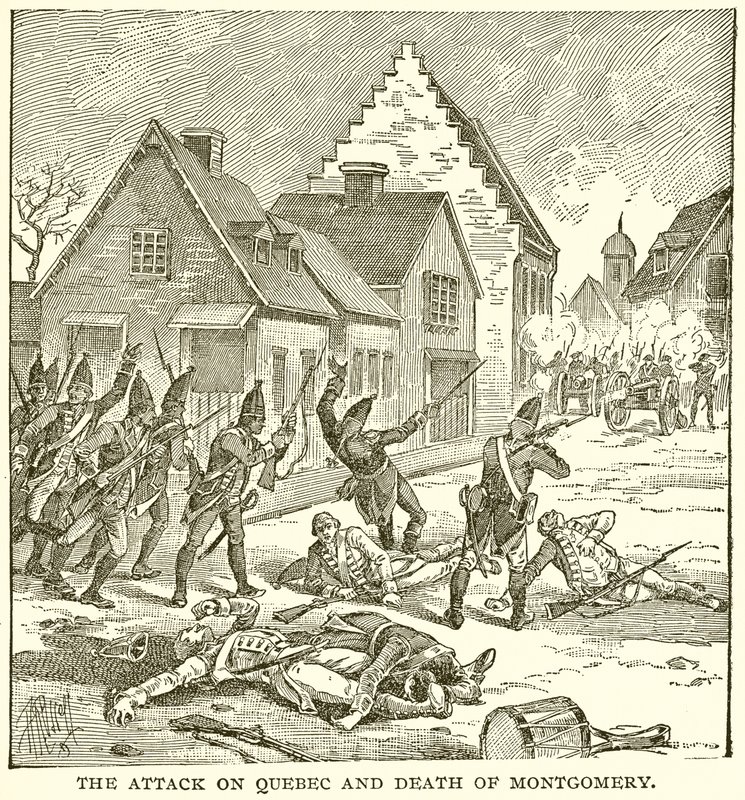 The Attack on Quebec and Death of Montgomery by English School