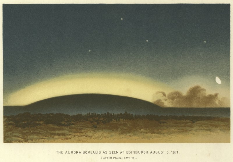 The Aurora Borealis as Seen at Edinburgh, 6 August 1871 by English School