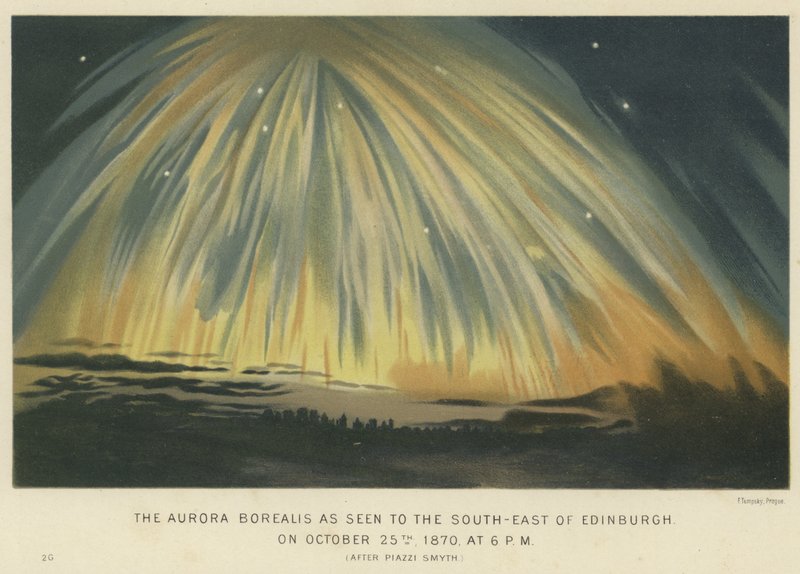 The Aurora Borealis as Seen to the South-East of Edinburgh by English School