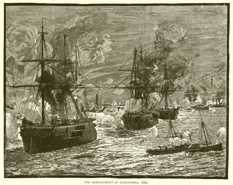 The Bombardment of Alexandria, 1882 by English School
