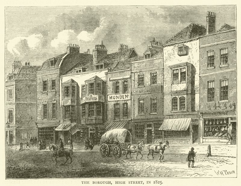 The Borough, High Street, in 1825 by English School