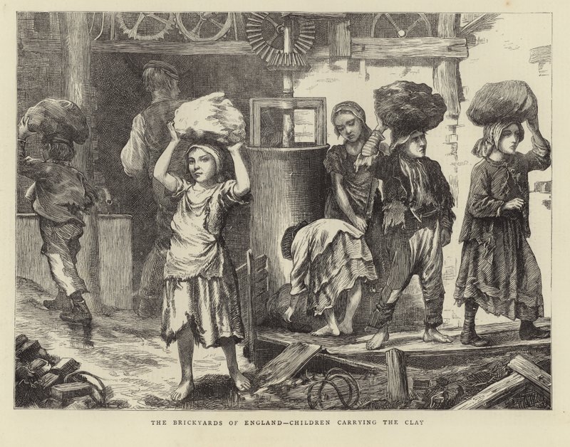 The Brickyards of England - Children Carrying the Clay by English School