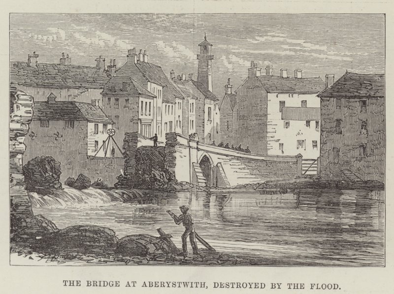 The Bridge at Aberystwith, destroyed by the Flood by English School